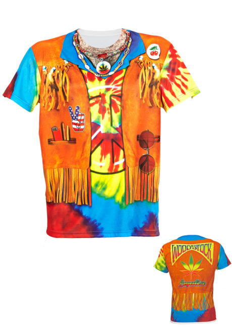 tea shirt de hippie, accessoire hippie déguisement, T-shirt 3D de hippie, T-shirt imprimé hippie, déguisement de hippie, accessoire hippie déguisement, gilet de hippie, Déguisement de Hippie, T-shirt Imprimé 3D
