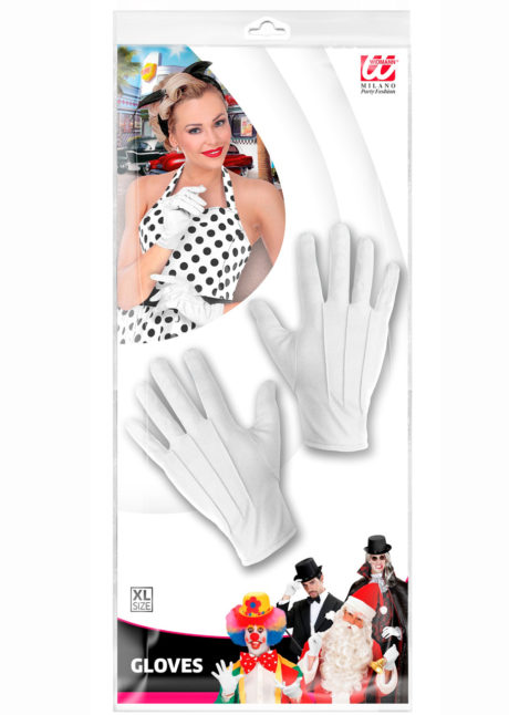 gants blancs pour homme, gants de père noël, gants blancs XL, gants de déguisement pour homme, gants blancs grande taille, gants courts taille homme, Gants Courts, Blancs, Taille XL