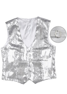 gilet paillettes argent, gilet à paillettes