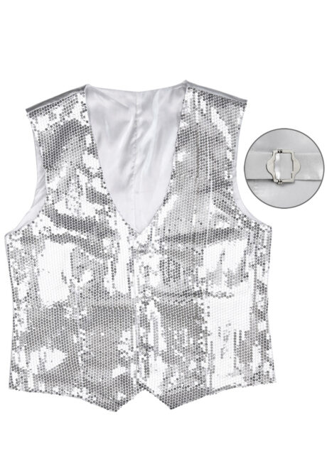 gilet paillettes argent, gilet à paillettes, Gilet à Paillettes, Sequins Argent