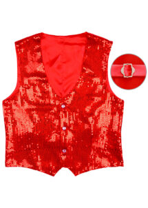 gilet rouge paillettes, gilet paillettes rouges, gilet sequins, veste à paillettes