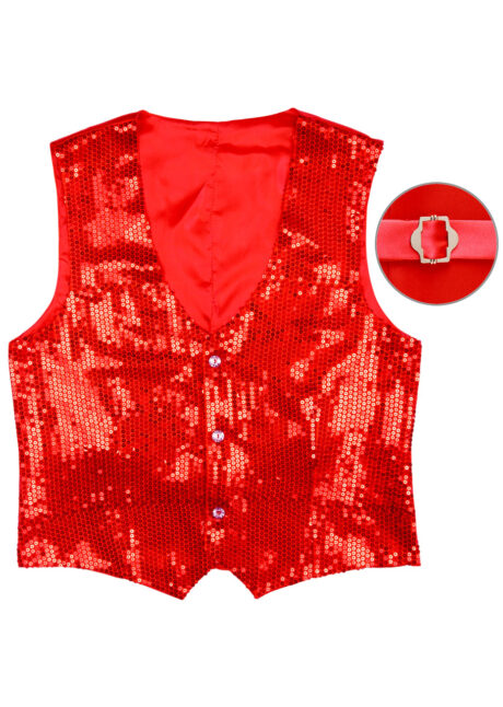 gilet rouge paillettes, gilet paillettes rouges, gilet sequins, veste à paillettes, Gilet à Paillettes, Sequins Rouges