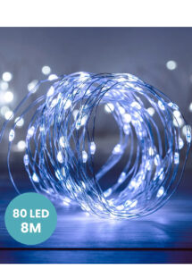 guirlande led, guirlande de noël, guirlande micro led, guirlande led blanc froid, Guirlande 80 Micro LED, Blanc Froid, 8 m