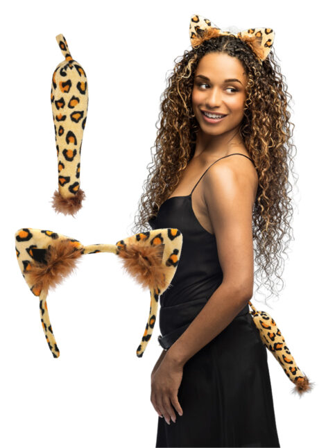 kit de léopard, oreilles de léopard, serre tête léopard, Kit de Léopard, Oreilles et Queue