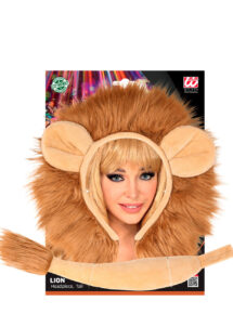 kit déguisement de lion, serre tête lion, queue de lion, crinière