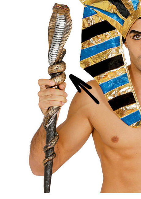 sceptre égyptien, accessoire déguisement pharaon, bâton égyptien serpent, sceptre egypte, sceptre de pharaon, accessoire égyptien, Sceptre Egyptien, Cobra sur Bâton