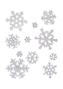 décorations de noël, stickers électrostatiques noël, décorations fenêtres noel, décorations noël stickers vitres, décors repositionnables flocons, décorations flocons