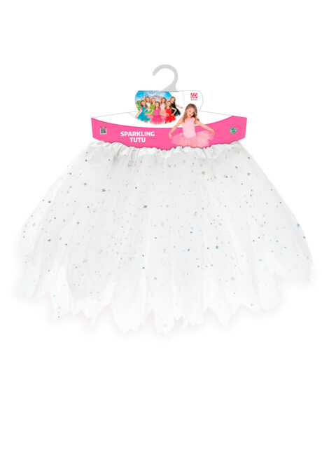 tutu pour enfant, tutu de déguisement enfant, tutu fille déguisement, déguisement danseuse fille, tutu blanc à paillettes, Tutu Blanc à Paillettes, en Tulle, Fille