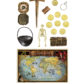 kit pirate accessoires, accessoires déguisement pirate, cache oeil de pirate, pièces d'or de pirate, carte de pirate accessoires, déguisements pirates, trésor de pirate accessoires déguisement Kit d’Accessoires de Pirate, avec Cache Oeil