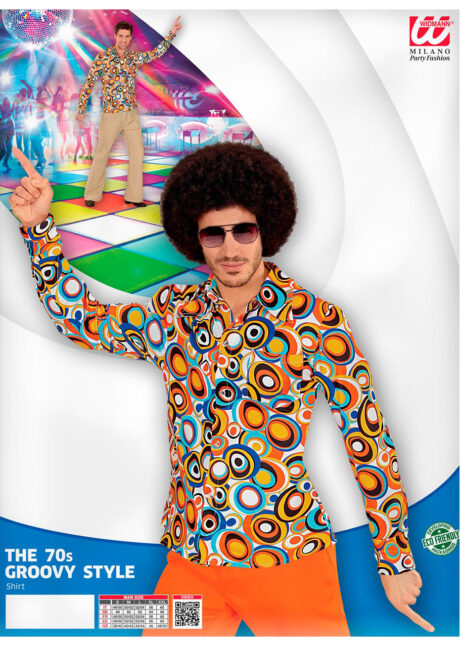 chemise disco homme, déguisement disco, Chemise Disco, Groovy 70, Bulles