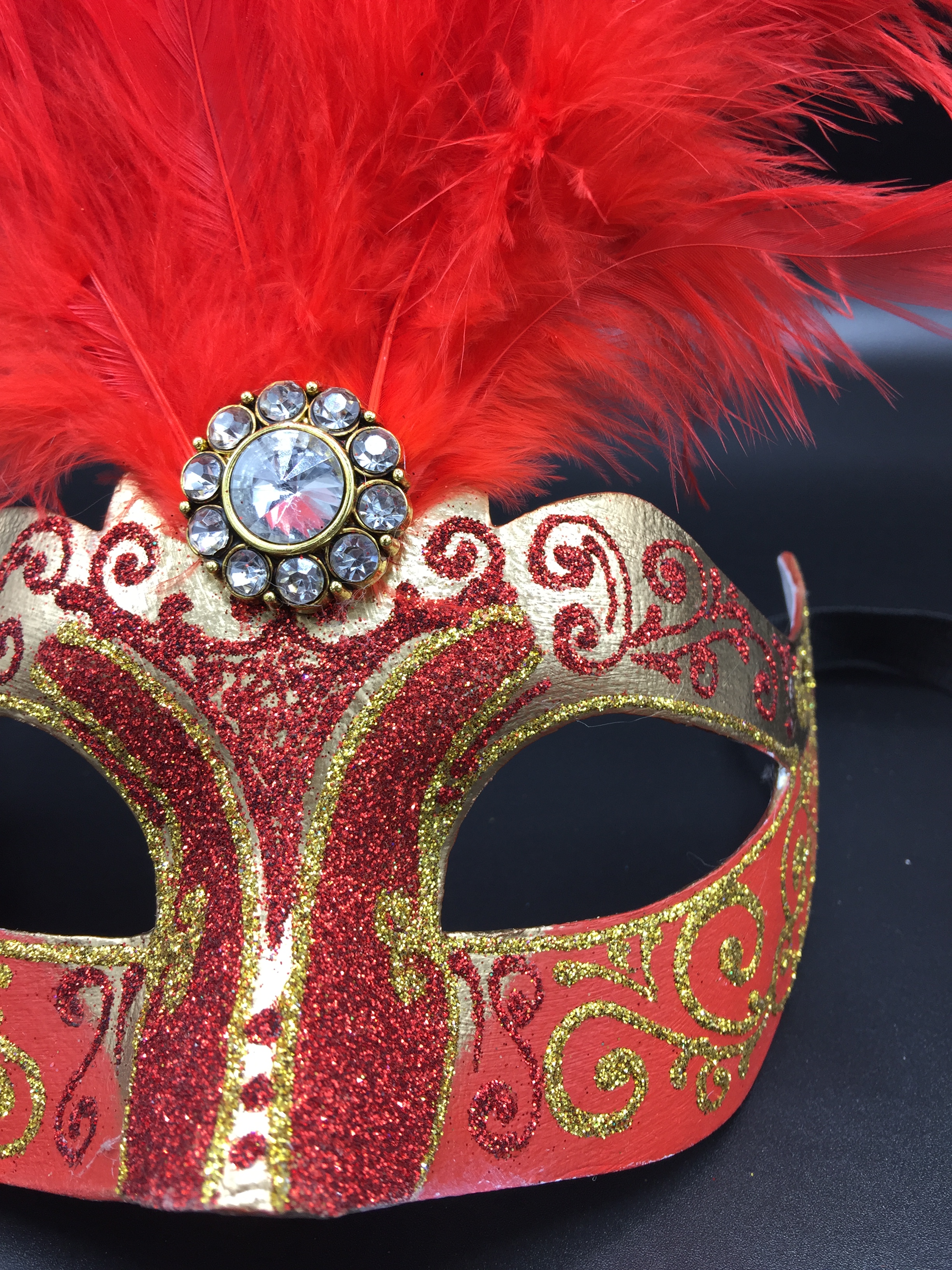 Le Masque Et La Plume 31 Juillet 2022 Vénitien, Colombina Stella à Plumes, Rouge - Aux Feux de la Fête - Paris