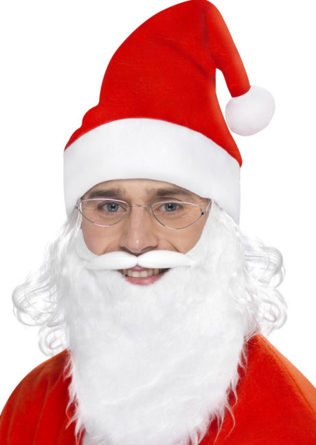 bonnet de noel, barbe de noel, bonnet de père noel, barbe père noel, Bonnet de Père Noël avec Cheveux, + Barbe et Lunettes