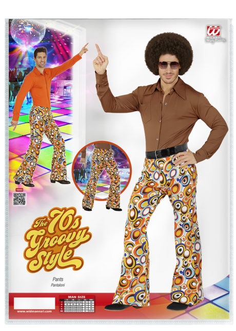 soirée disco, déguisement disco, pantalon pattes d'eph, pantalon disco, pantalon pattes d'éléphant, pantalon années 70 homme, pantalon homme disco, Pantalon Disco Groovy, Bulles