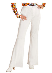 pantalon disco femme, pantalon blanc disco, pantalon pattes d'eph, pattes deff, Pantalon Disco Groovy Femme, Blanc