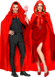 cape rouge capuche, cape rouge diable, cape halloween