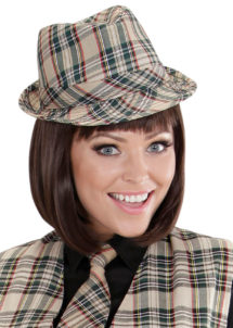 chapeau écossais, chapeau à carreaux déguisement, chapeau en tissu à carreaux, chapeau écossais déguisement, chapeau borsalino