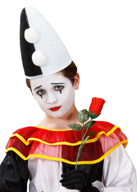 chapeau de pierrot pour enfant, chapeau de pierrot, chapeau arlequin, chapeau mime, chapeau clown enfant, Chapeau de Pierrot, Cône Noir et Blanc