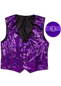 gilet paillettes violettes, gilet à paillettes