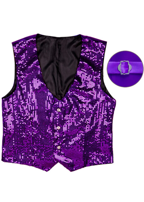 gilet paillettes violettes, gilet à paillettes, Gilet à Paillettes, Sequins Violets