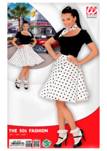 déguisement années 50, jupe années 50 déguisement, costume années 50 femme, costume années 60 femme, déguisement années 60 femme, jupe à pois déguisement femme, déguisement rock femme, déguisement sixties femme