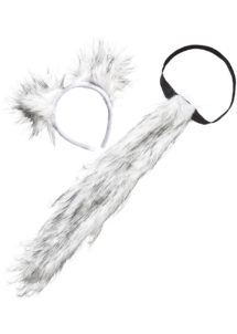 oreilles de loup, queue de loup, oreilles et queue de loup, déguisement de loup, accessoire déguisement de loup, fausses oreilles de loup, accessoire déguisements animaux