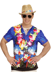 déguisement Hawaï adulte, tea shirt hawaiien, chemise hawaïenne, chemise Hawaï, accessoire Hawaï adulte, tea shirt 3D, soirée Hawaï déguisement