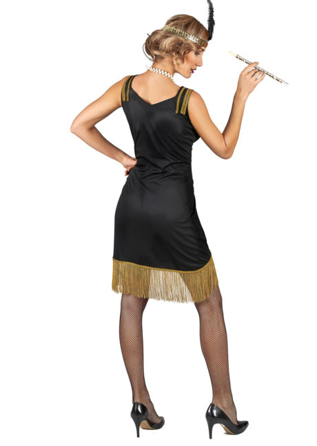 déguisement charleston, robe charleston, déguisement années 20, déguisement années 30, robe cabaret femme, Déguisement Charleston, Noir et Or à Franges