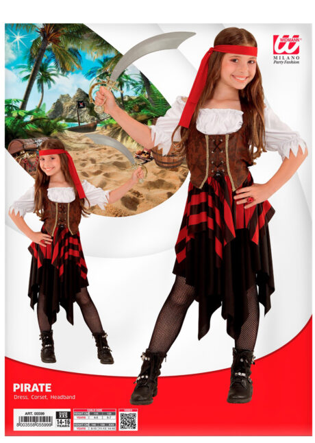 déguisement de pirate fille, costume pirate fille, Déguisement de Pirate Sparrow, Fille