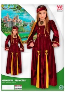 déguisement de princesse fille, déguisement médiéval enfant, déguisement médiéval fille, costume de princesse médiévale enfant, déguisement fille