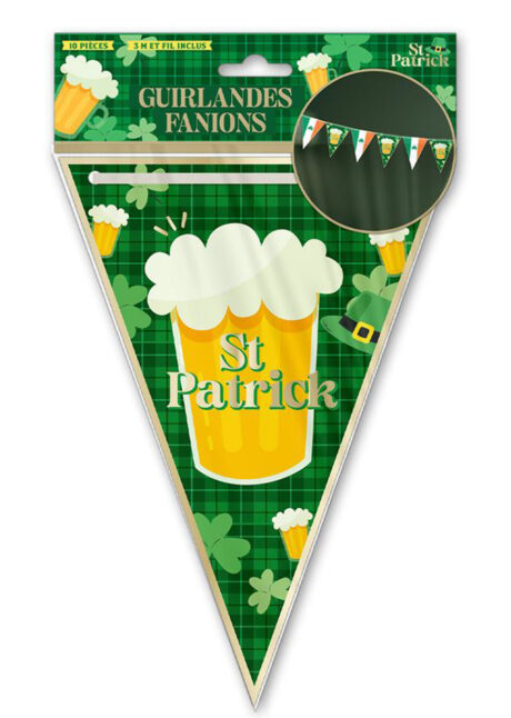 guirlande Saint Patrick, Guirlande fanions, déco irlandaise, Guirlande Saint Patrick, Fanions Irlandais