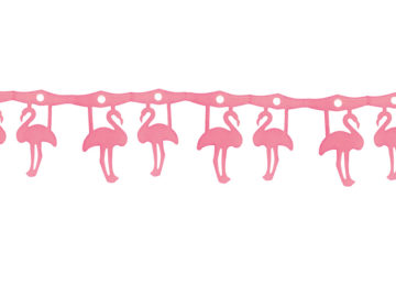 guirlande en papier, guirlande de décoration, décorations guirlande en papier, guirlande flamand rose, guirlande rose, décoration flamands roses Guirlande Flamants Roses en papier, 3 m