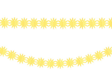 guirlande en papier, guirlande de décoration, décorations guirlande en papier, guirlande jaune, guirlande soleil, guirlande décorations Hawaï Guirlande en Papier, Soleils Jaunes