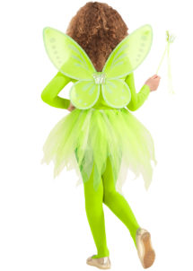 déguisement fée pour enfant, ailes de fée verte pour fille, kit de déguisement fée clochette, ailes de fée clochette pour enfant, ailes de fée pour enfant