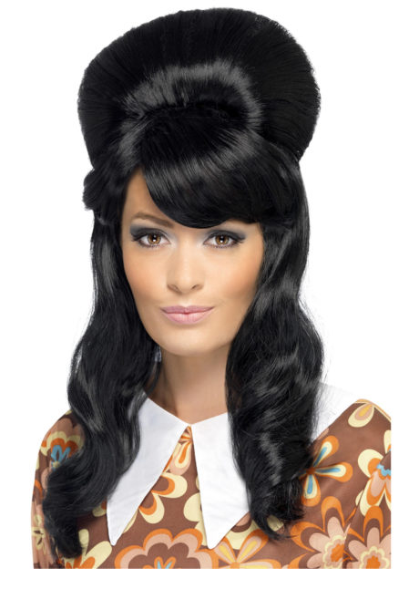 perruque années 60, perruque noire pour femme, perruque cheveux noirs, perruque années 60, perruque années 70, perruque femme paris, perruque pas cher femme, Perruque Années 60, Brigitte, Noire