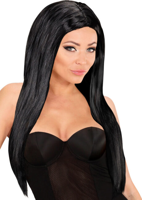 perruque longue cheveux noirs, perruque noire, perruque longue noire, Perruque Glamour Wig, Noire