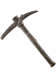 fausse pioche, accessoire fausse arme, pioche de déguisement, fausse hache, Pioche Vieillie, Imitation Acier et Bois