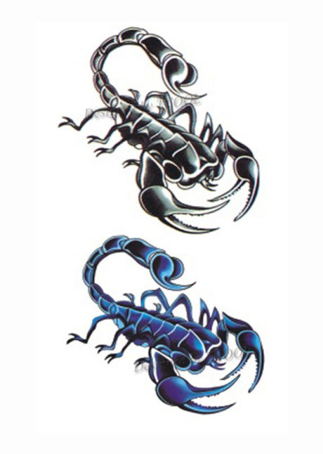 faux tatouages, tatouages temporaires, tatouages autocollants, tatouages scorpions, Faux Tatouages, Scorpions x 2