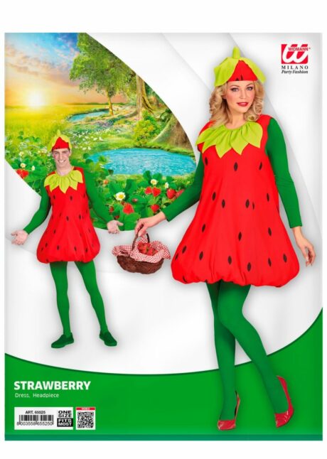 déguisement de fraise, costume fruit adulte, déguisement fruit et légume, Déguisement de Fraise avec Feuilles