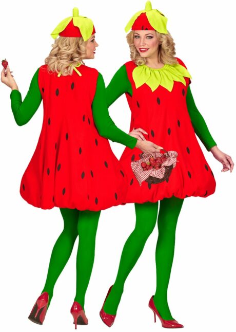 déguisement de fraise, costume fruit adulte, déguisement fruit et légume, Déguisement de Fraise avec Feuilles
