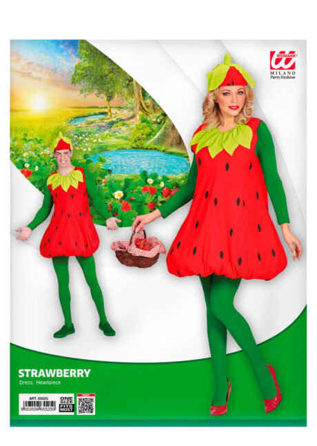 déguisement de fraise, déguisement fraise femme, déguisement fraise adulte, déguisement fruits, costume de fraise, Déguisement de Fraise, H