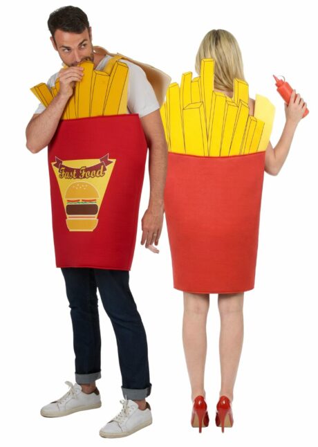 déguisement de frites, costume de frite, déguisement cornet de frite, déguisement humour, Déguisement Cornet de Frites