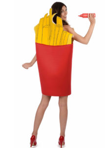 déguisement cornet de frites, déguisement de frites, déguisement humour, déguisement nourriture humour, costume de frites, déguisements evg