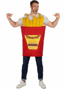 déguisement cornet de frites, déguisement de frites, déguisement humour, déguisement nourriture humour, costume de frites, déguisements evg
