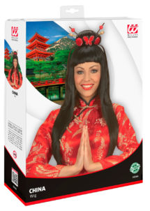perruque de chinoise, perruque china girl, nouvel an chinois, accessoire déguisement chinoise, perruque de geisha, perruque de japonaise, perruque chinoise, perruque noire