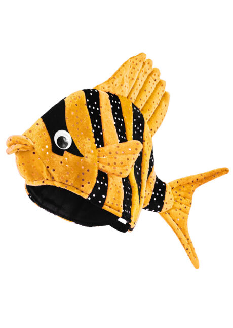 chapeau poisson, chapeau thème mer, chapeau humour, Chapeau Poisson, Orange