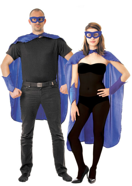 accessoire héros, accessoire de super héros, kit de super héros, cape de héros, accessoire déguisement héros, accessoire super héros déguisement, Kit de Héros, Bleu