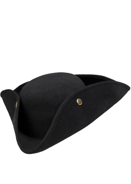 tricorne, chapeau tricorne, chapeau vénitien, tricorne de pirate, Chapeau Tricorne Noir, Amiral William