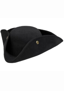 chapeau tricorne, chapeau pirate, chapeau marquis, Chapeau Tricorne Noir, Amiral William