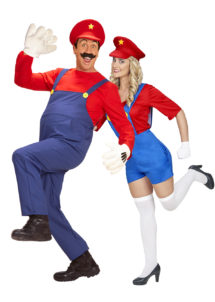 déguisement couple mario, déguisements super mario, déguisements à deux, déguisements couple célèbre, déguisement soirée à thème, costume de mario, Déguisements Couple, Plombiers Mario