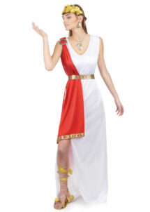 déguisement de déesse romaine, costume de romaine, déguisement de romaine, déguisement toge romaine, Déguisement de Romaine, Toge Blanche et Rouge